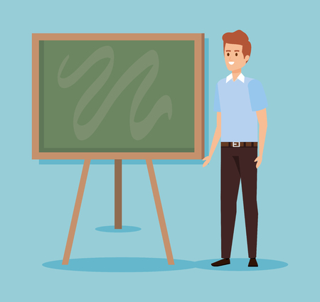 man teacher with blackboard to celebration event vector illustrationのイラスト素材
