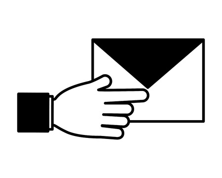 hand with mail envelope tax payment vector illustrationのイラスト素材