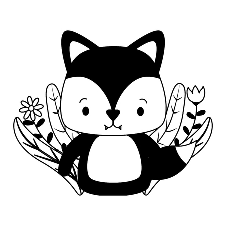 cute fox animal cartoon vector illustration designのイラスト素材