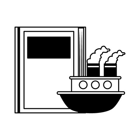 textbook boat in sea world book day vector illustrationのイラスト素材