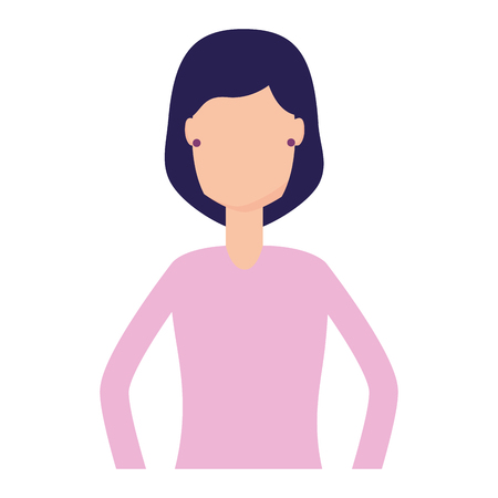 woman character cartoon on white background vector illustrationのイラスト素材