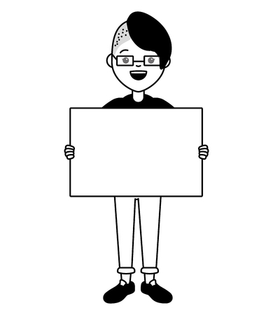 woman with board lgbt pride vector illustrationのイラスト素材