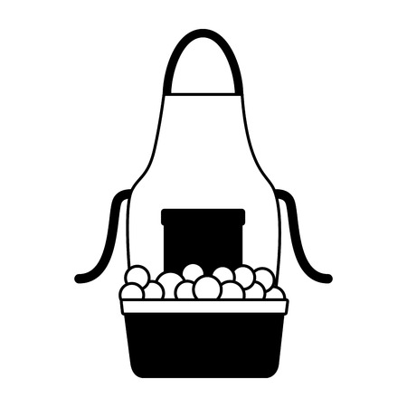 washing bucket apron spring cleaning tools vector illustrationのイラスト素材