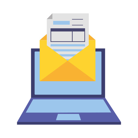laptop mail report tax payment vector illustrationのイラスト素材