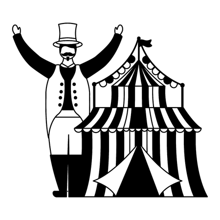 character circus carnival tent entertainment vector illustration designのイラスト素材