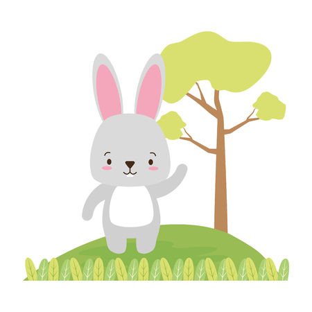 cute rabbit animal cartoon vector illustration design imageのイラスト素材
