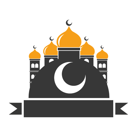 taj mahal half moon islamic vector illustration designのイラスト素材
