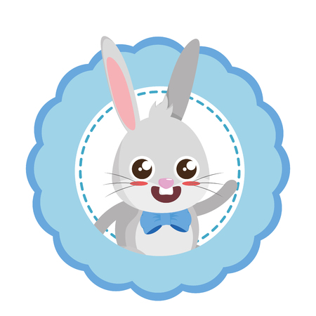 beautiful rabbit easter character vector illustration designのイラスト素材