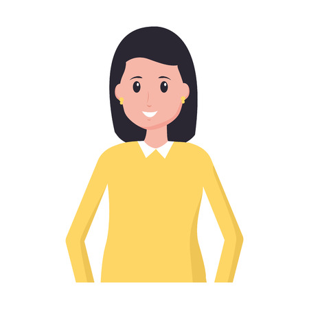 woman avatar person on white background vector illustrationのイラスト素材