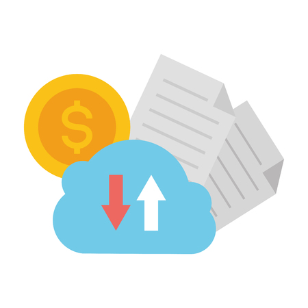 cloud computing money online payment vector illustrationのイラスト素材