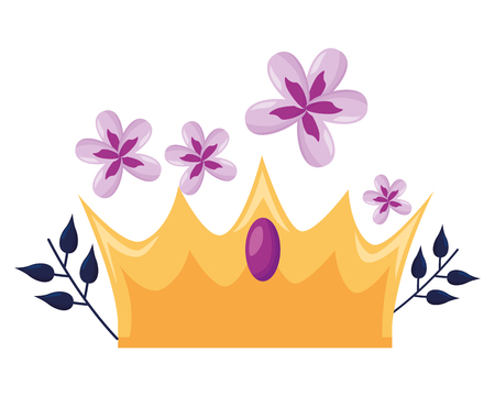 crown luxury flowers on white background vector illustrationのイラスト素材