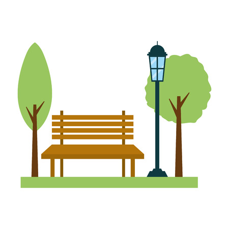 park bench lamp post light vector illustration designのイラスト素材