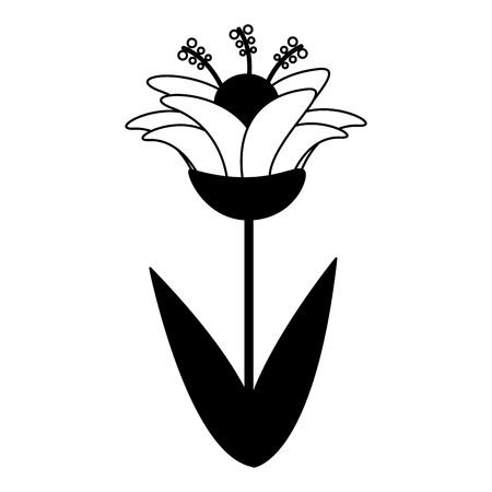 flower stem leaves on white background vector illustration designのイラスト素材