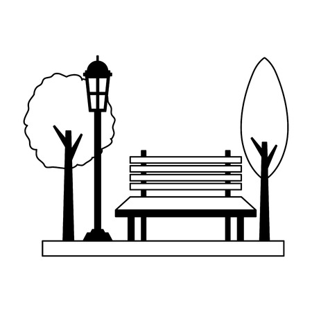 park bench lamp post light vector illustration design vector illustration designのイラスト素材
