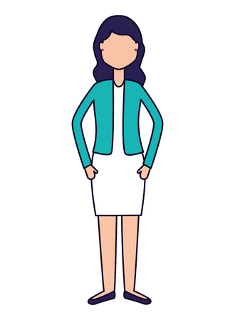 woman character cartoon on white background vector illustrationのイラスト素材