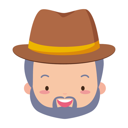 smiling man face on white background vector illustration designのイラスト素材