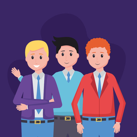 men employee character office vector illustration designのイラスト素材
