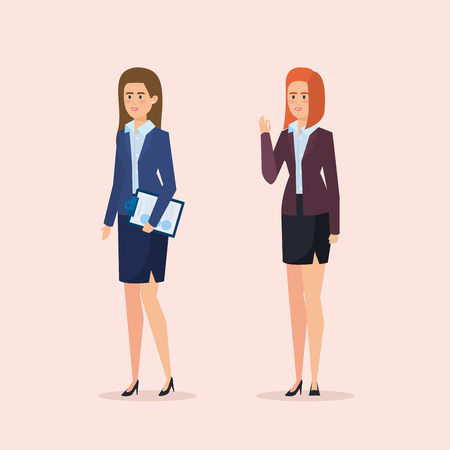 executive businesswomen to professional and success company vector illustrationのイラスト素材