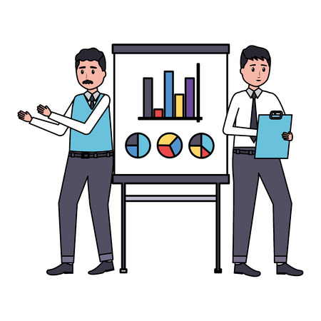 business men board presentation office workplace vector illustrationのイラスト素材