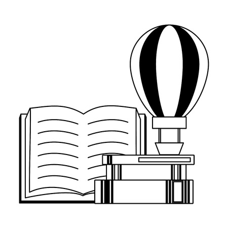 air balloon textbook - world book day vector illustrationのイラスト素材