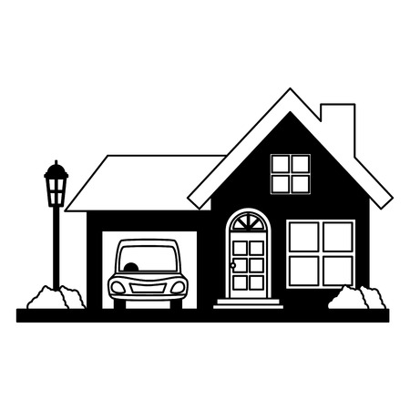 house property with car vector illustration design vector illustration designのイラスト素材