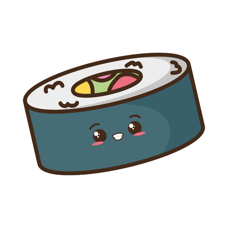 kawaii cartoon sushi character vector illustration designのイラスト素材