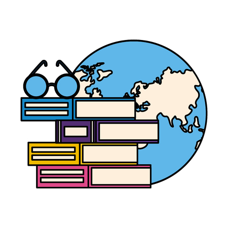 stack of books with lenses isolated icon vector illustration designのイラスト素材