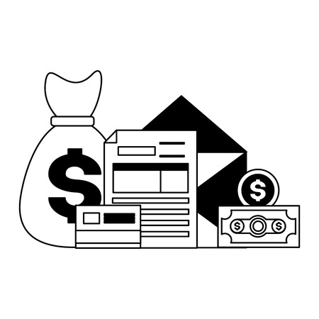 money bag bank card form tax time payment vector illustrationのイラスト素材