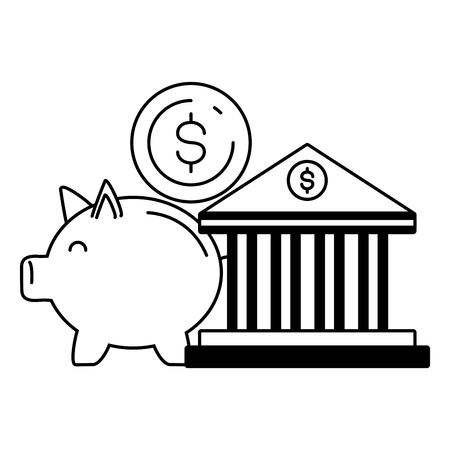 piggy bank coin dollar online payment vector illustrationのイラスト素材