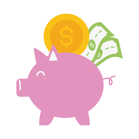 piggy bank money currency online payment vector illustrationのイラスト素材