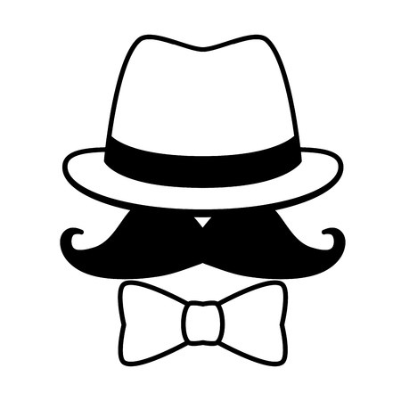 hipster hat mustache sunglasses vector illustration designのイラスト素材