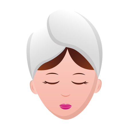 woman face with towel spa vector illustrationのイラスト素材
