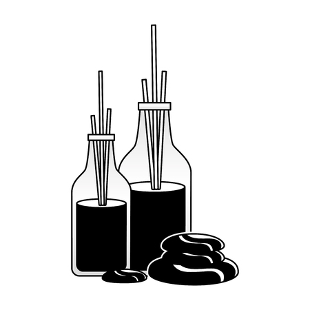 aromatherapy sticks stones spa therapy treatment vector illustrationのイラスト素材