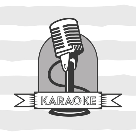 microphone karaoke retro style background vector illustrationのイラスト素材