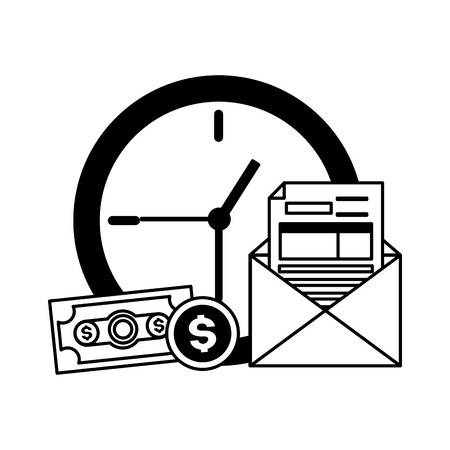 clock form envelope money tax time payment vector illustrationのイラスト素材