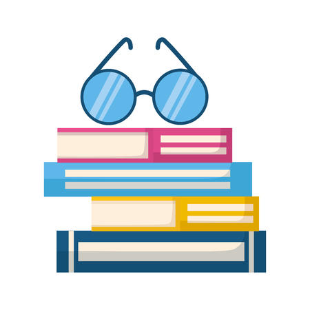 stack of books with lenses isolated icon vector illustration designのイラスト素材