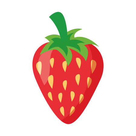 strawberry fresh fruit on white background vector illustrationのイラスト素材