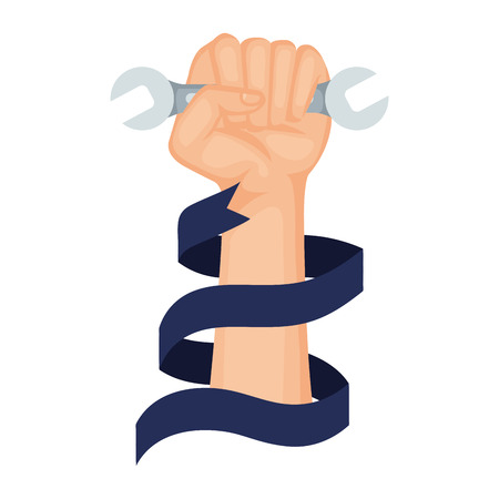 hand with wrench key tool icon vector illustration designのイラスト素材