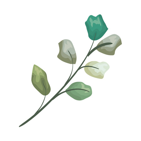 branch with leafs plant vector illustration designのイラスト素材
