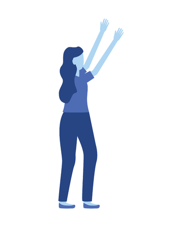 woman gesturing hands on white background vector illustrationのイラスト素材