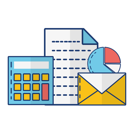 calculator email report online payment vector illustrationのイラスト素材