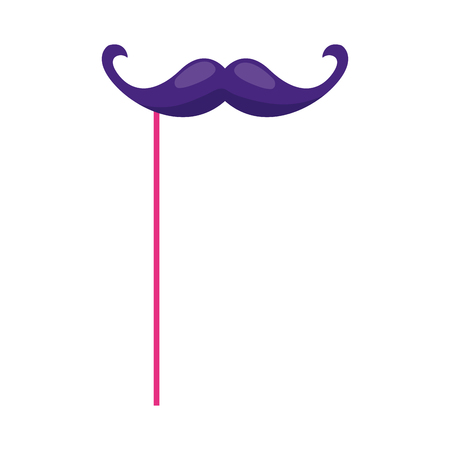 party mustache in stick vector illustration designのイラスト素材