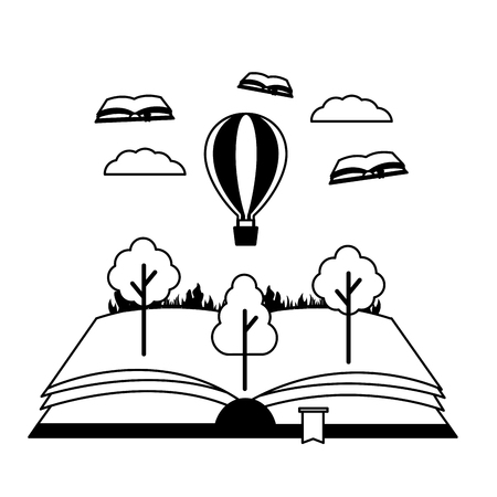 world book day literature adventure vector illustrationのイラスト素材