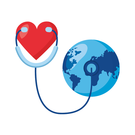 heart stethoscope world health day vector illustrationのイラスト素材