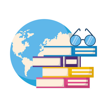 stack of books with lenses isolated icon vector illustration designのイラスト素材