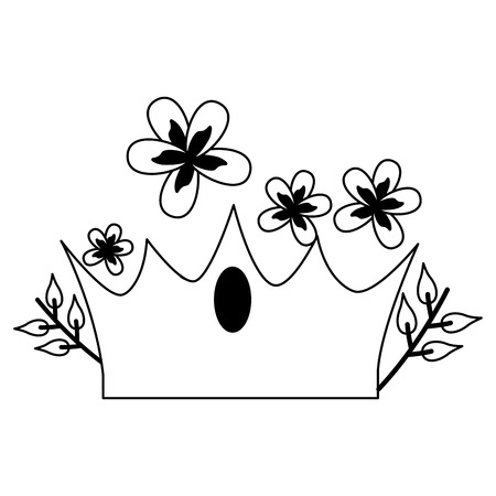 crown luxury flowers on white background vector illustrationのイラスト素材