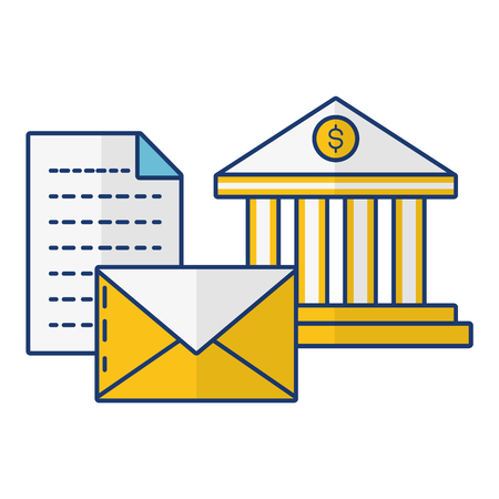 bank mail message online payment vector illustrationのイラスト素材