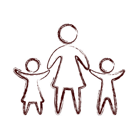 family parents silhouette isolated icon vector illustration designのイラスト素材