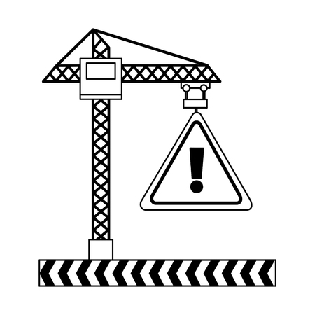 crane construction warning tape caution equipment vector illustrationのイラスト素材