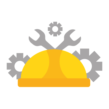 hardhat wrench and gears labour day vector illustrationのイラスト素材